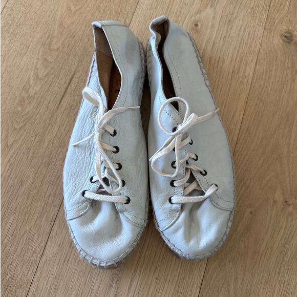 OFFICE - Leather Lace Up Espadrilles in Off White - Picture 2 of 7